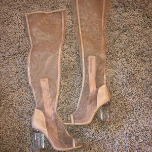 Top Show Shoes - NWOT Over The Knee Mesh Boots Top Show Shoes - NWOT Over The Knee Mesh Boots